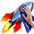 Deployment Rockets animated emoji 5
